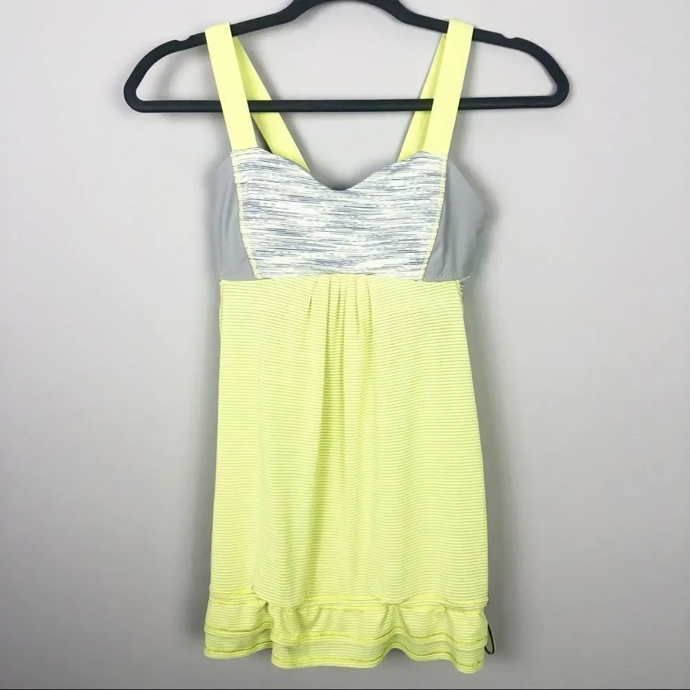 LULULEMON | Lemon Lime Bubble Tank Citrus Size 4